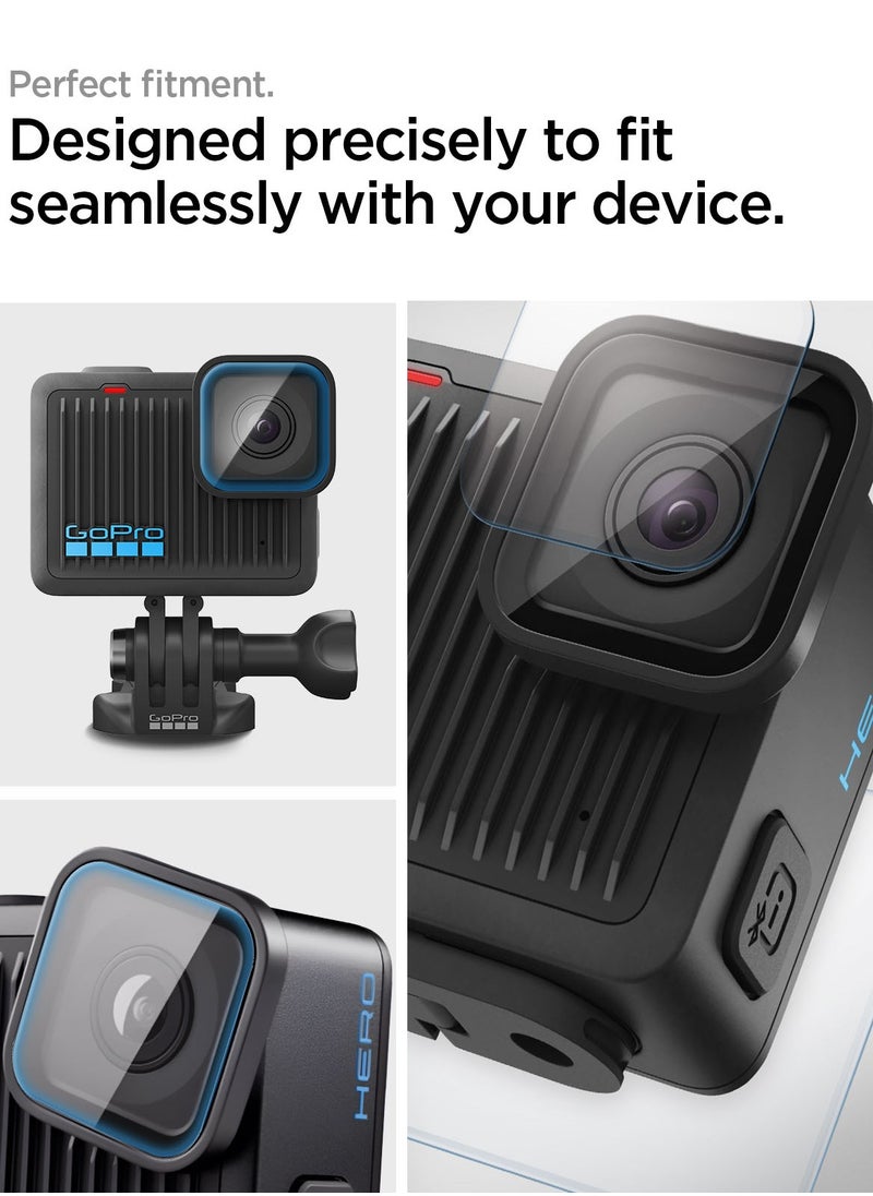 Spigen - GLAStR Slim for GoPro Hero 4K Screen Protector [2 PACK] Premium Tempered Glass [2 Front Screen Protector + 2 Camera Lens Protectors] - Image 1