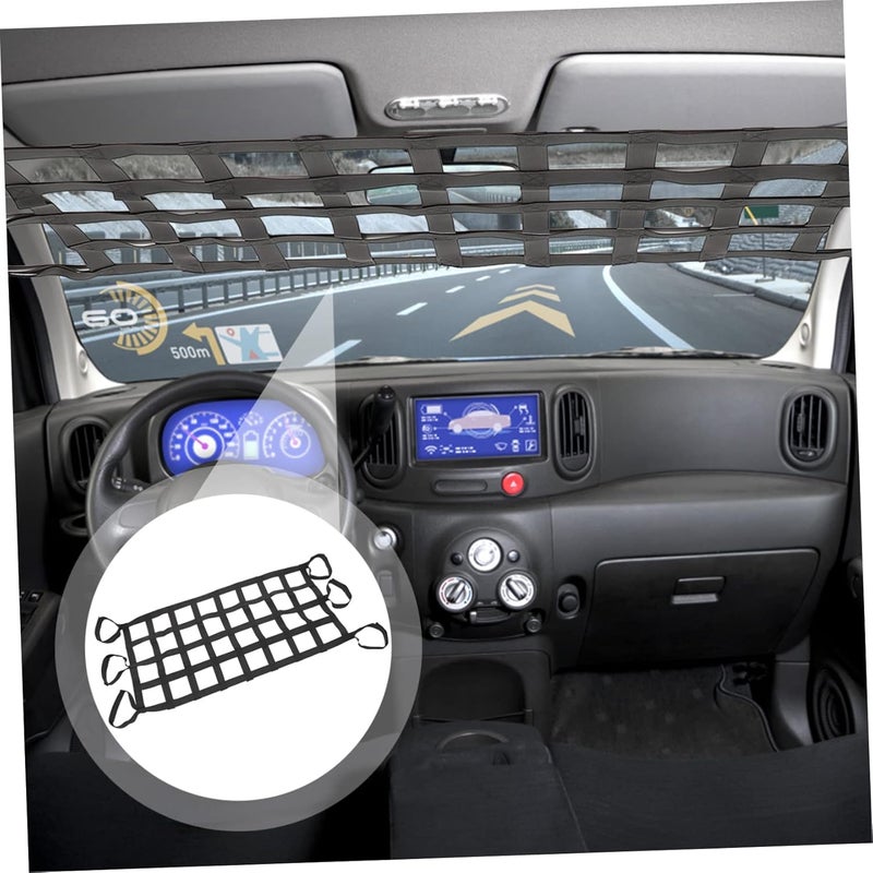 شبكة سقف للسيارة الرياضية متعددة الاستخدامات (SUV)، شبكة منظم حمولة للسيارة، شبكة تخزين صندوق السيارة، حقيبة ظهر مقعد السيارة، منظم سيارة بدون حاجة للحفر - Image 5