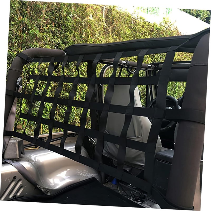 شبكة سقف للسيارة الرياضية متعددة الاستخدامات (SUV)، شبكة منظم حمولة للسيارة، شبكة تخزين صندوق السيارة، حقيبة ظهر مقعد السيارة، منظم سيارة بدون حاجة للحفر - Image 4