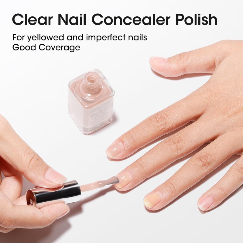 GELLEN 4-In-1 Illuminating Nail Concealer Base Coat Nail Polish Sheer Nude Neutral Earth Tones, Quick Dry Ridge Filler Strengthener | Smooth Strengthen Yellow Discolored Nails | Toxin TPO HEMA Free - Image 4