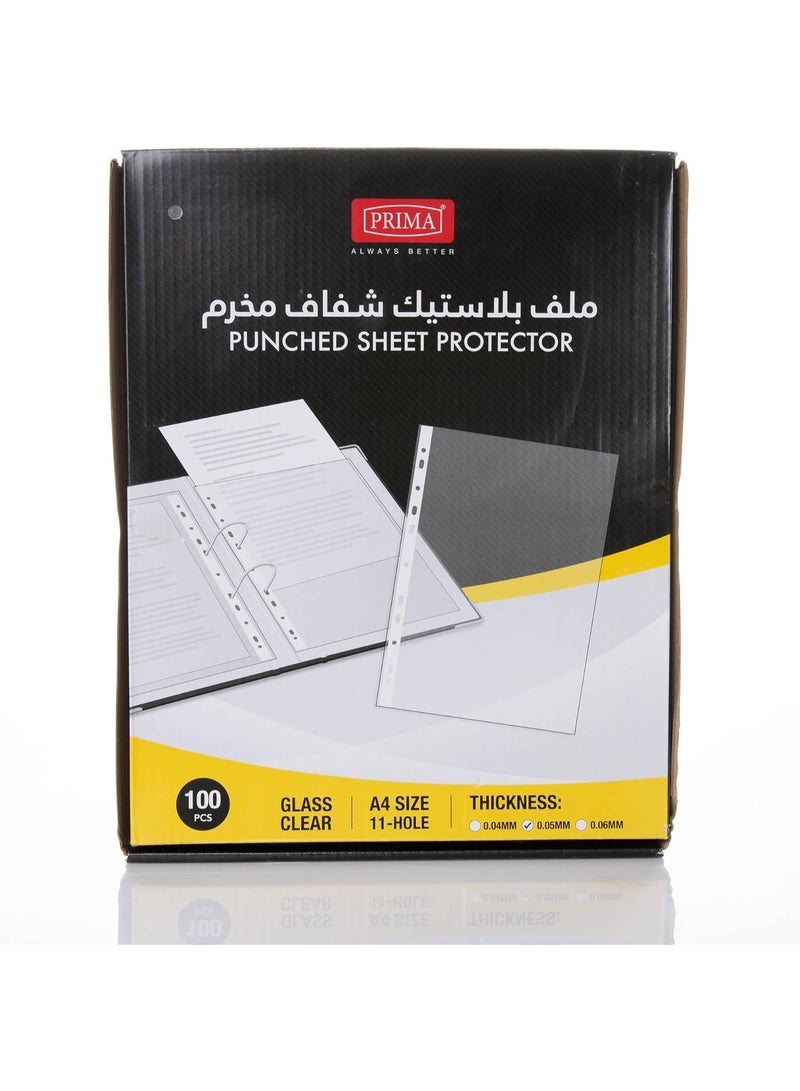 ملف بلاستيك شفاف مخرم