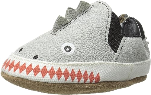 Robeez Dino Dan Flat (Infant), Pale Grey, 6-12 Months M US Infant - Image 1