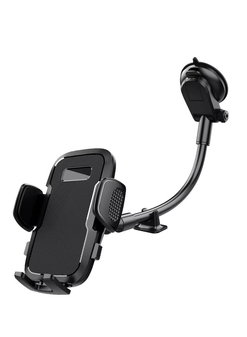 Cell Dashboard Car Phone Holder 360° Widest View Flexible Long Arm Universal Strong Suction Anti-Shake Stabilizer Handsfree Auto Windshield Air Vent Phone Mount ML-219 Compatible with All Phone Android iPhone - Image 1