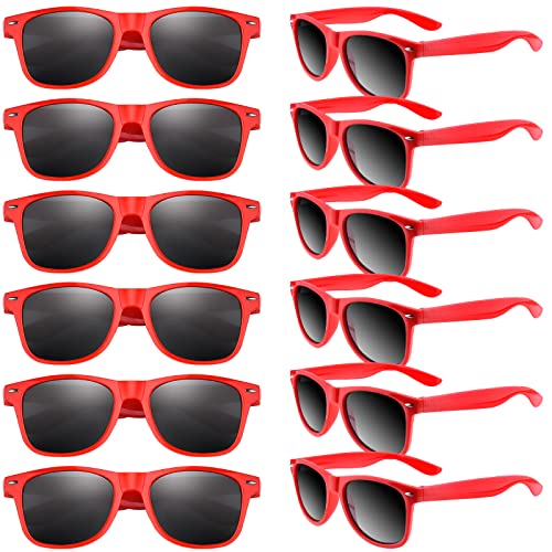 TUPARKA 12 Pack Sunglasses Party Favors Bulk Party Toys Goody Bag Favors for Birthday Party Beach Pool Wedding Party Supplies Red - Image 1