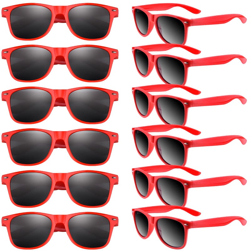 TUPARKA 12 Pack Sunglasses Party Favors Bulk Party Toys Goody Bag Favors for Birthday Party Beach Pool Wedding Party Supplies Red - Image 3