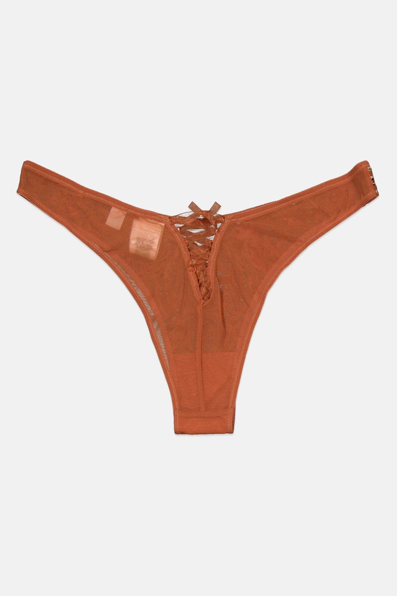 GUESS Women Lace Pull On Panty, Light Brown Combo  - Image 2