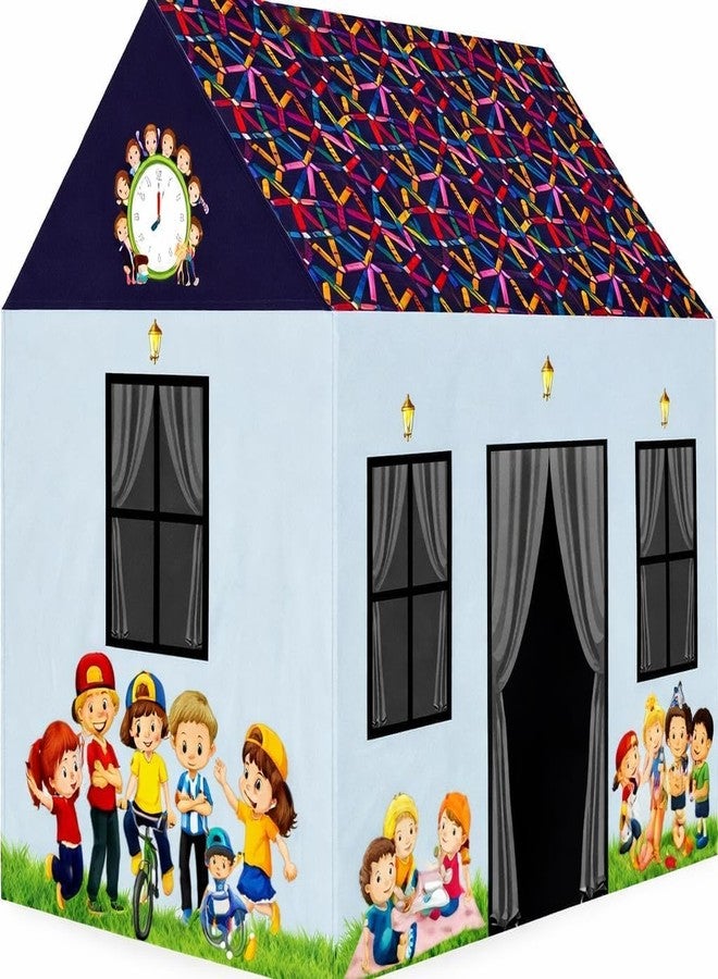 ZIPRON Play Tent House for Kids 2 to 8 Years Boys Girls Foldable Lightweight Indoor Outdoor Children Toy Tent Colorful Kids Playhouse for Home Birthday Gift (Blue Pathshala Tent House) - Image 4
