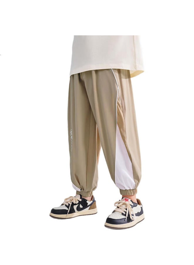 Qq Duck Children'S Clothing, Boys' Mosquito-Repellent Pants, Summer Girls' Long Pants, Youth Clothing, Knitted Mesh Pants, Khaki; 165 - Image 3