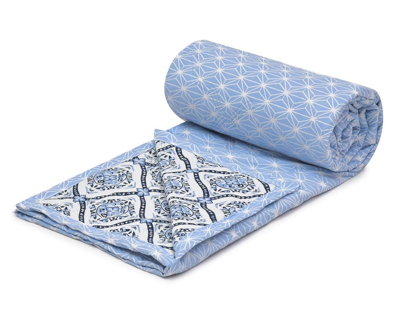 UmI. Umi Super Soft Cotton Reversible UltraSonic Reversible Quilted ComforterQuilt Bed Cover for Single Size Bed Luxury Breathable Cozy Super Soft Printed Comforter - Image 4