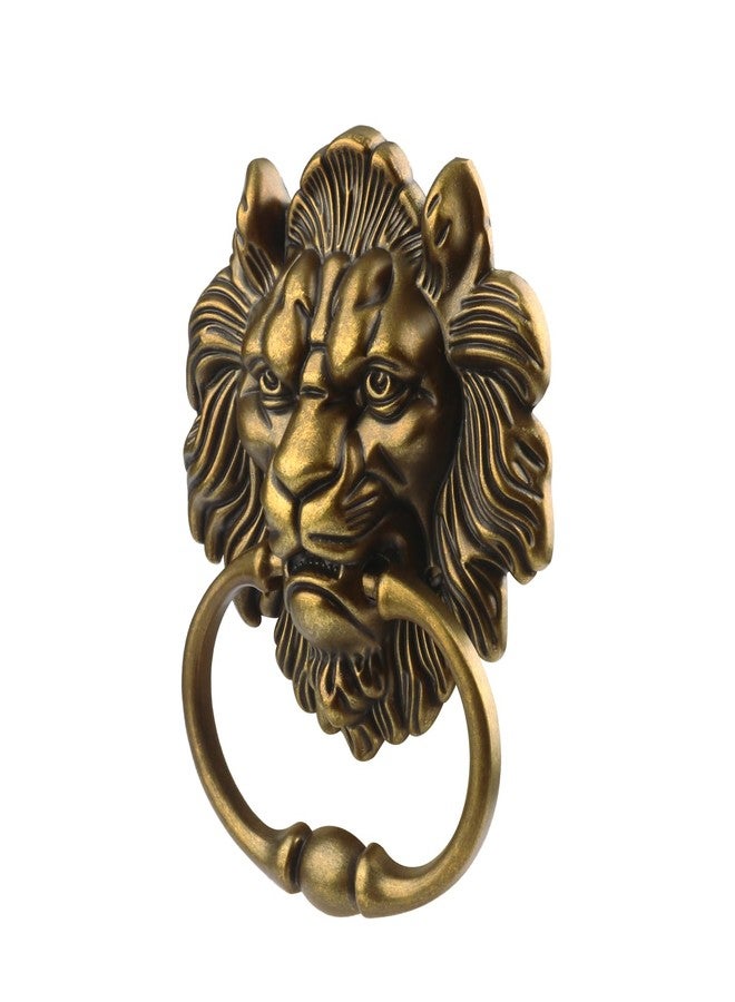 GENHAKON 4 PCS 6.3 Inch Classical Lion Door Knocker, Antique Bronze Lion Door Handle Classical Cabinet Ring Knob Matte Antique Bronze Hardware with Screws, Euro Decorative Door Knocker - Image 4