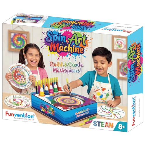 Funvention Spin Art Machine Kit for Kids | DIY STEM Toy with Fun | Build & Create Spinning Arts | Educational Science Toy for Kids Ages 8+ Boys & Girls | Made in India | Birthday Gift - Image 1