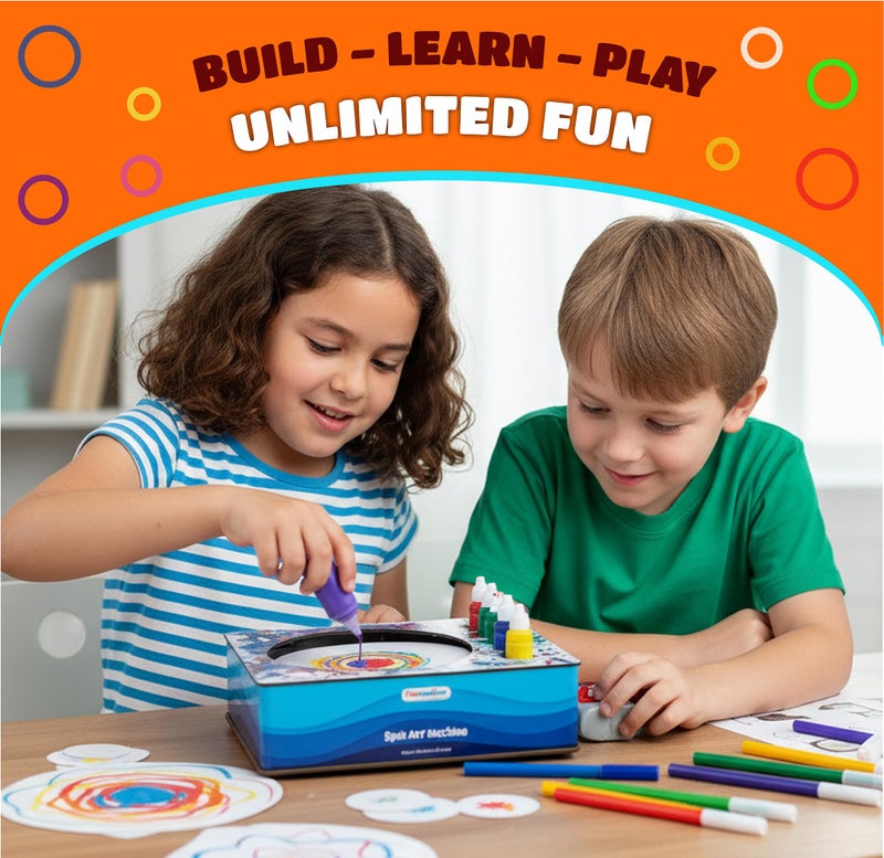 Funvention Spin Art Machine Kit for Kids | DIY STEM Toy with Fun | Build & Create Spinning Arts | Educational Science Toy for Kids Ages 8+ Boys & Girls | Made in India | Birthday Gift - Image 2