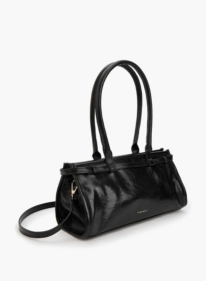 Flora Bella By Shoexpress Solid Double Handle Shoulder Bag with Detachable Strap