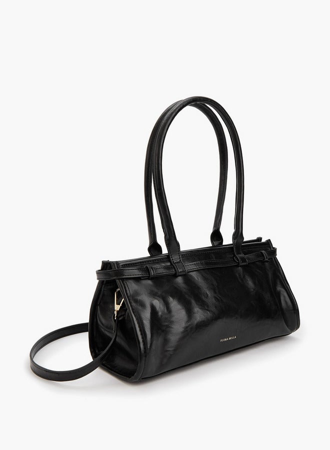 Flora Bella By Shoexpress Solid Double Handle Shoulder Bag with Detachable Strap  - Image 4