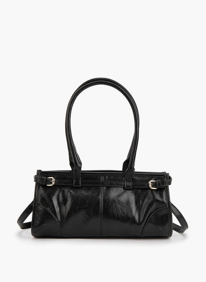 Flora Bella By Shoexpress Solid Double Handle Shoulder Bag with Detachable Strap  - Image 2