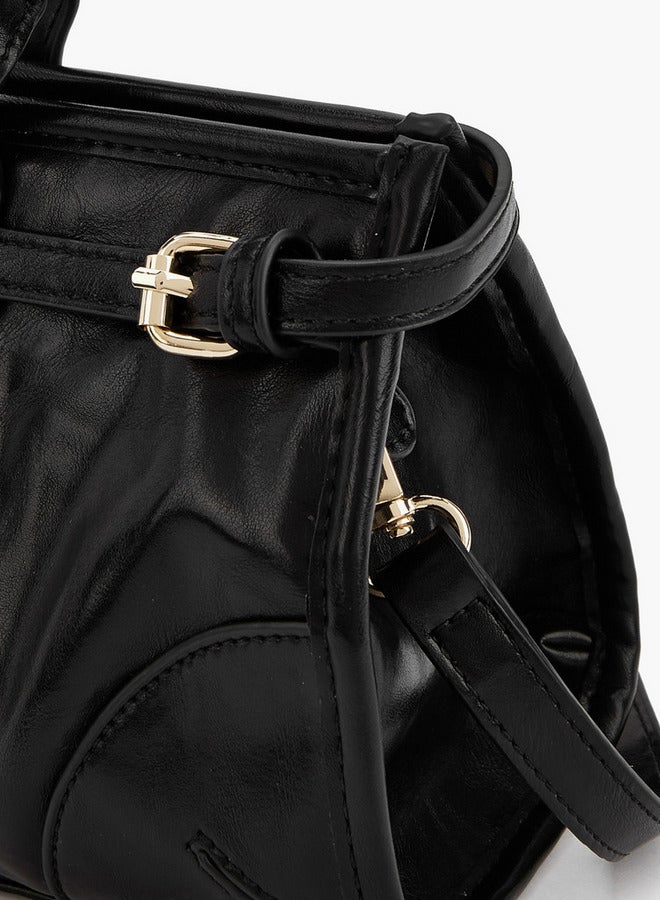 Flora Bella By Shoexpress Solid Double Handle Shoulder Bag with Detachable Strap  - Image 3