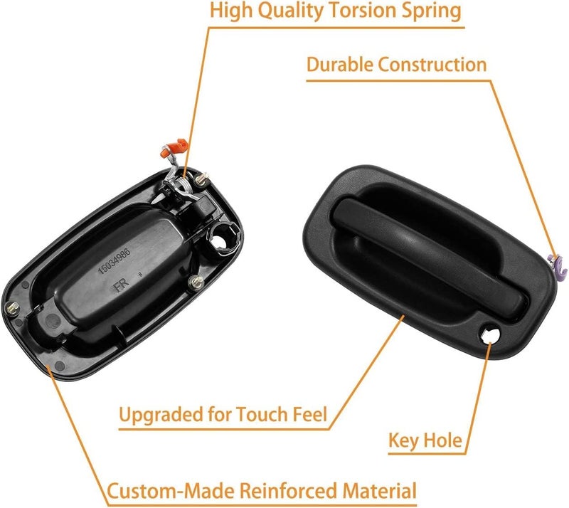 Gledewen Exterior Door Handle, Compatible with 1999-2007 Chevy Silverado Suburban Tahoe Avalanche, GMC Sierra Yukon, Cadillac Escalade, Outside Front Left Driver Side | Replaces# 15034985, GM1310129, 77261 Dust tight seal - Image 4