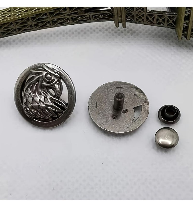 Vintage Eagle Pattern Clothing And Leather Additions Includes Bags Belts Antique Silver Studs 5 Set - Image 3