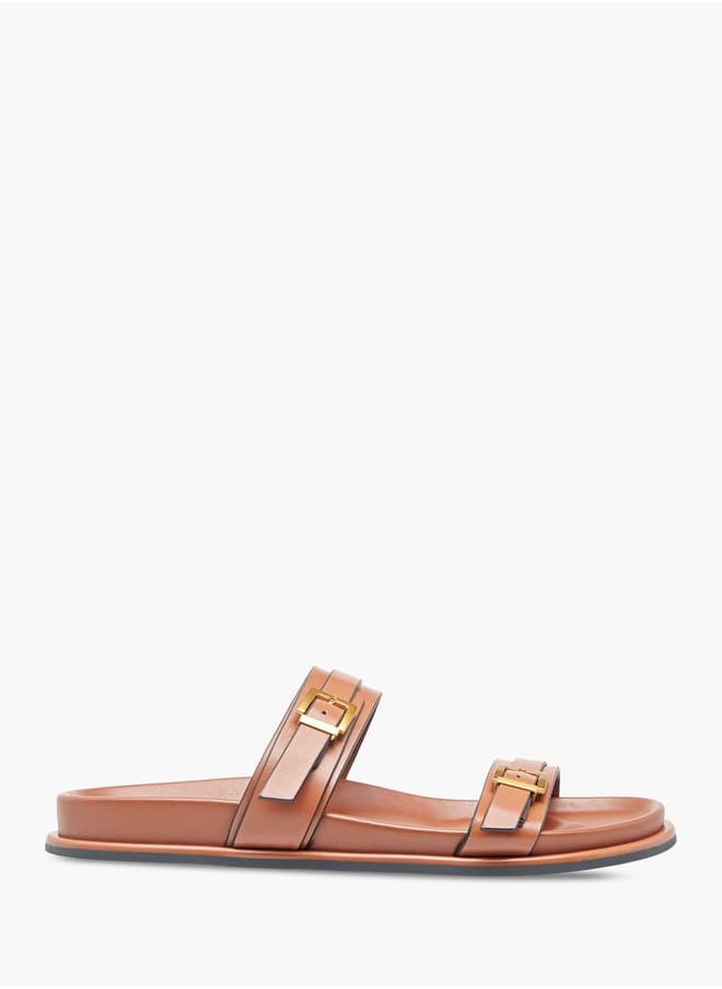 Celeste - Womens Buckle Accent Slide Sandals With Slip-On Closure - Image 1