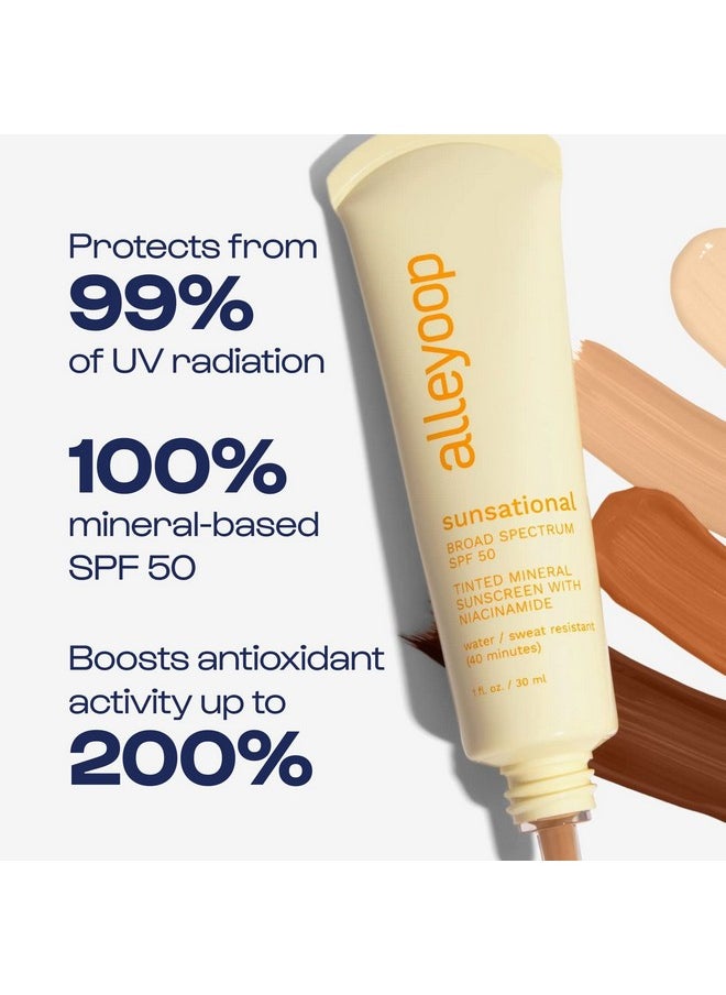 ALLEYOOP - Sunsational Tinted Moisturizer Sunscreen For Face Broad Spectrum Spf 50 100% Mineral Sunscreen With Niacinamide & Jojoba Protects Hydrates And Soothes Skin Vegan Crueltyfree Aurora - Image 1