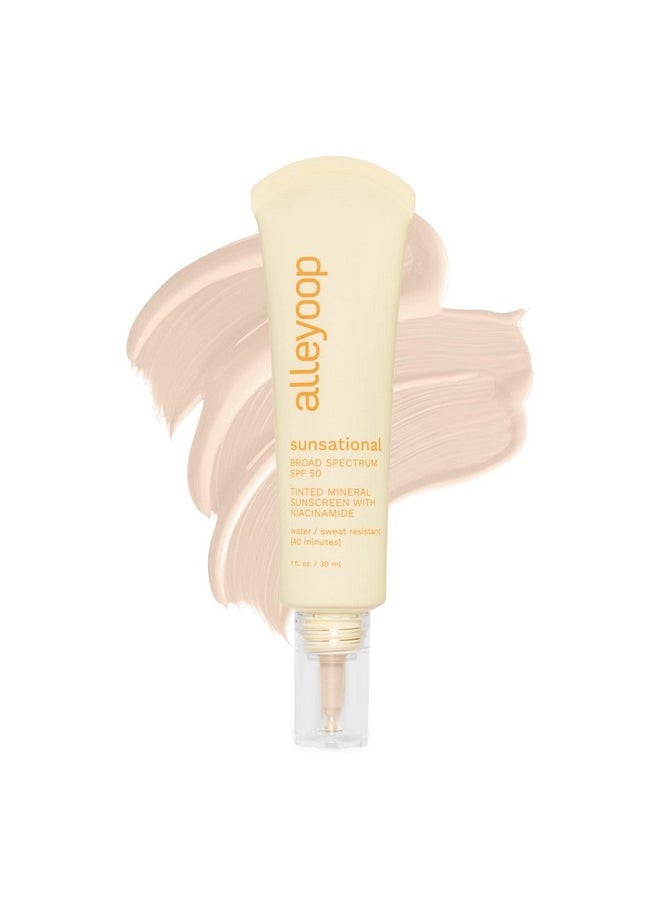 ALLEYOOP - Sunsational Tinted Moisturizer Sunscreen For Face Broad Spectrum Spf 50 100% Mineral Sunscreen With Niacinamide & Jojoba Protects Hydrates And Soothes Skin Vegan Crueltyfree Aurora - Image 1