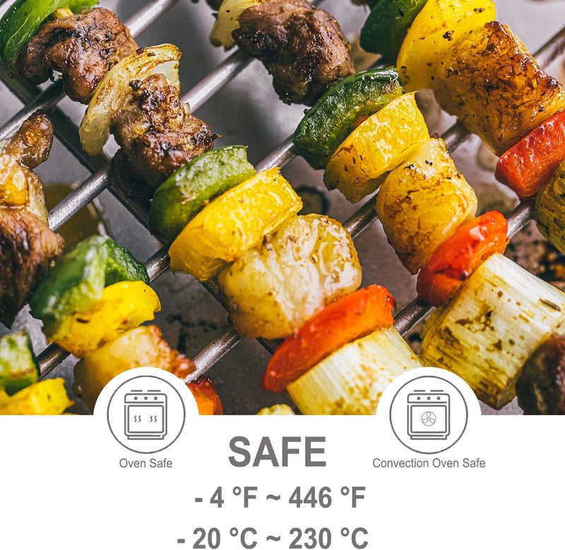 chefmade Roasting Pan with Rack, 11-Inch Non-Stick Square Shallow Dish Sheet Pan with Wire Rack for Oven Baking, BBQ and Roasting 11.2" x 11.2" x 1.4" (Champagne Gold) - Image 3