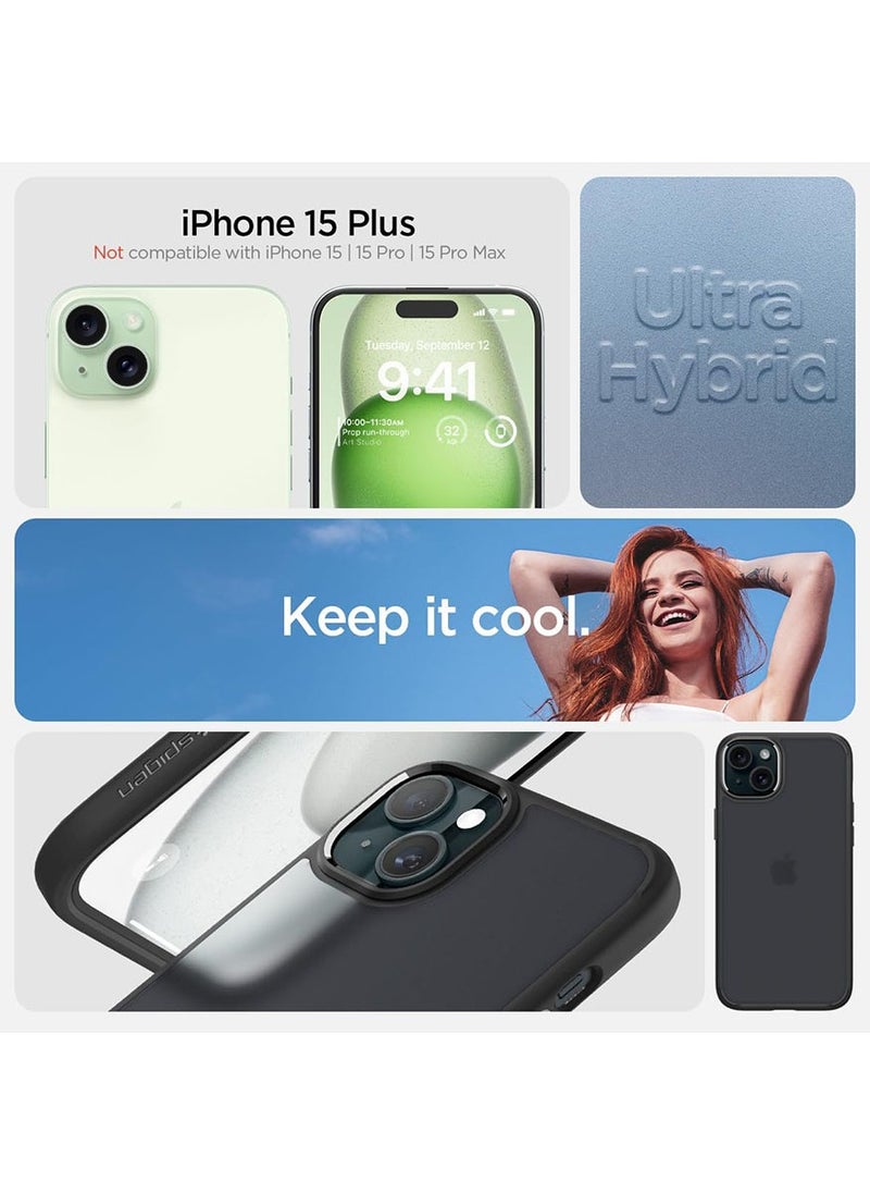 Spigen Ultra Hybrid for iPhone 15 PLUS Case Cover - Frost Black  - Image 2