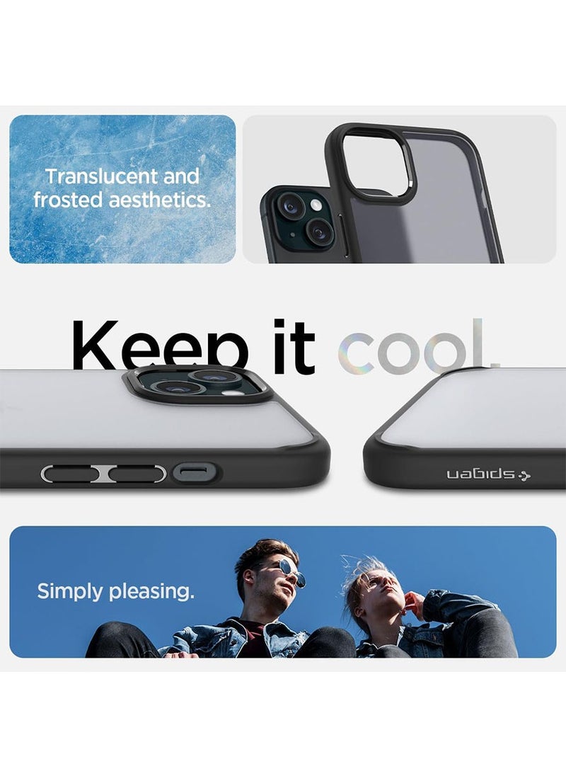 Spigen Ultra Hybrid for iPhone 15 PLUS Case Cover - Frost Black  - Image 3