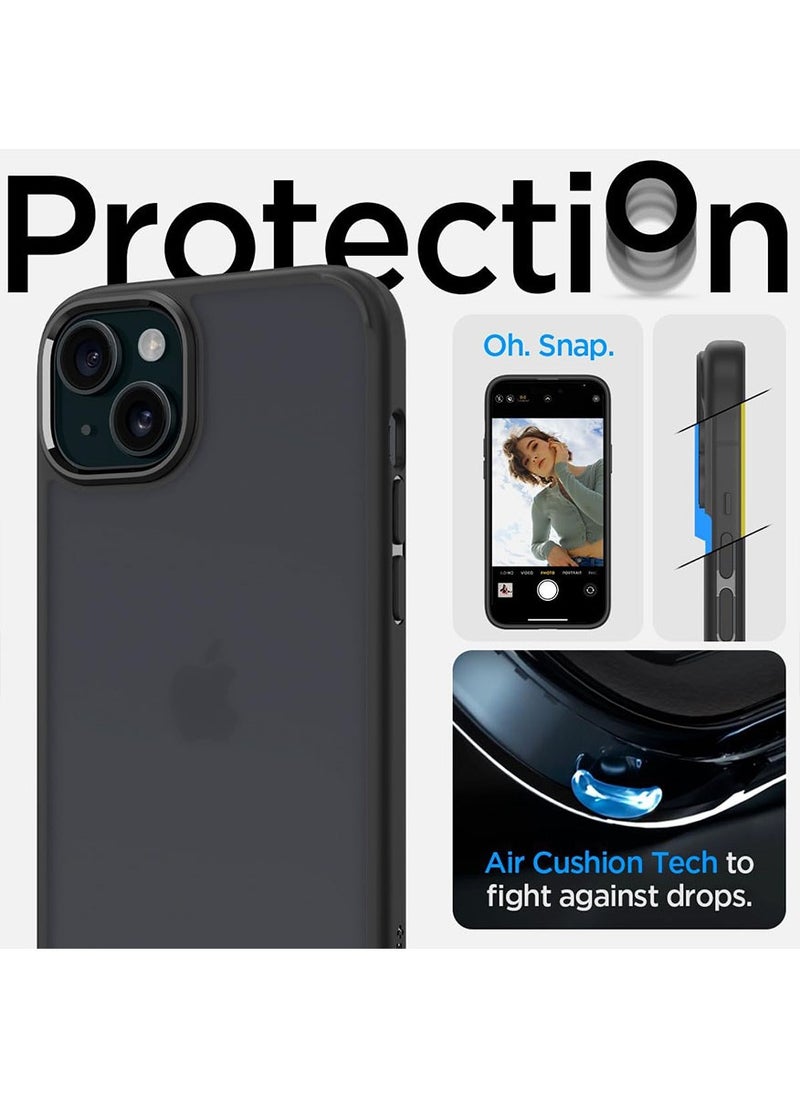 Spigen Ultra Hybrid for iPhone 15 PLUS Case Cover - Frost Black  - Image 4