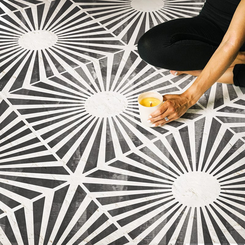STENCILOGY 12x12 Tile Stencil 2 Pack  Wall  Floor Stencil Reusable for Painting Walls Floors  Furniture