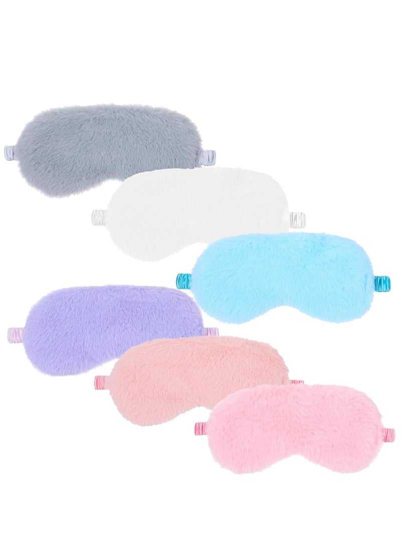 إسكدنيا 6 قطعة مخطط مخيم للنوم للعين مخفي العين للنوم مغلف العين للنساء والرجال هدية للسفر - Image 1