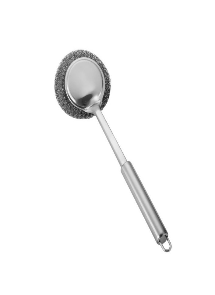 XVersion Pot and Pan Cleaning Brush – Stainless Steel Scrubber with Handle, Heavy-Duty Dish Brush for Kitchen Cookware & Appliances  - Image 1