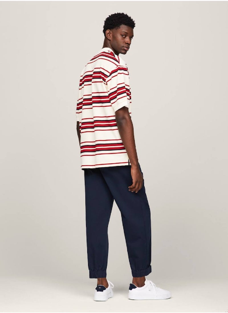 TOMMY HILFIGER Monotype Stripe Honeycomb Regular Polo  - Image 2