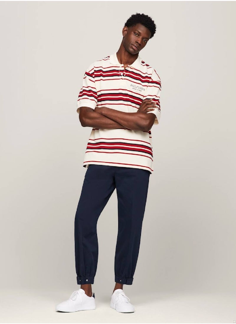 TOMMY HILFIGER Monotype Stripe Honeycomb Regular Polo  - Image 4