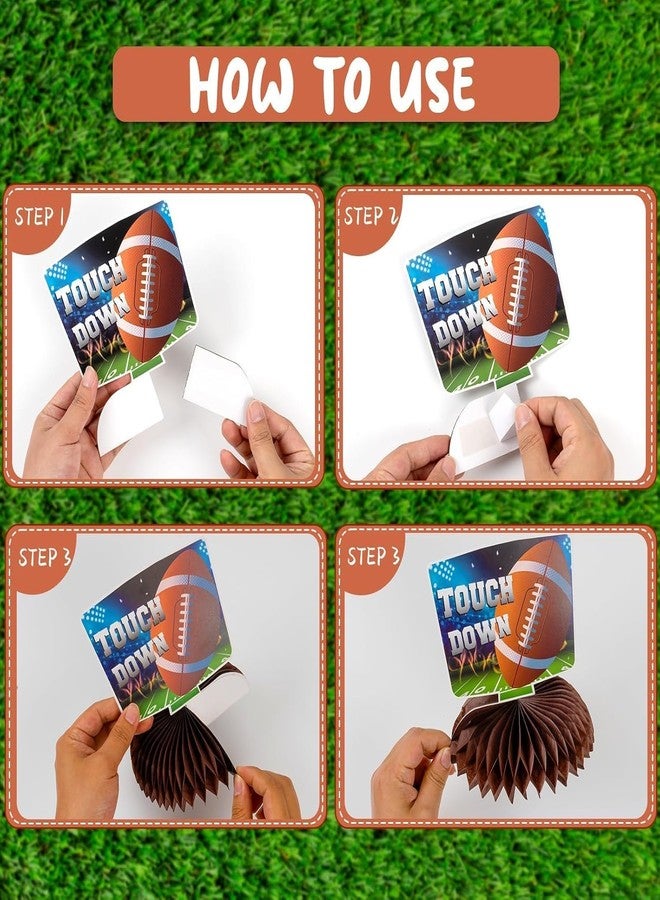 kockuu 10 Pcs Football Party Decorations Football Honeycomb Centerpieces Double-sided Football Table Centerpiece for Football Birthday Party Sports Tailgate Game Party Decorations Supplies Favors - Image 5