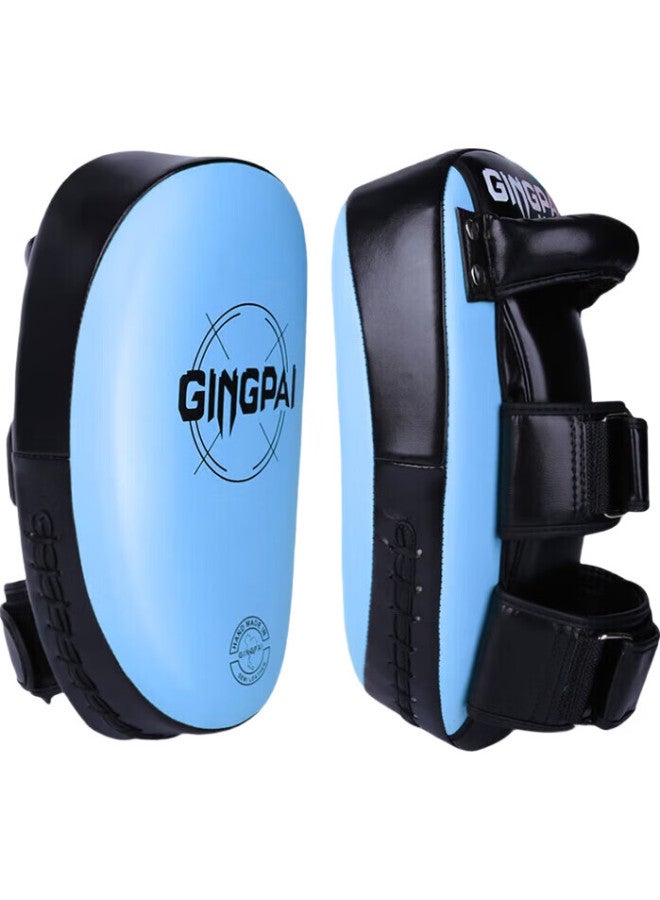 Competing pie Jingpai Arc-Shaped Sanda, Muay Thai, Fighting Training, Leg Kicking Target, Universal Thickened Shield, Sky Blue - Image 1