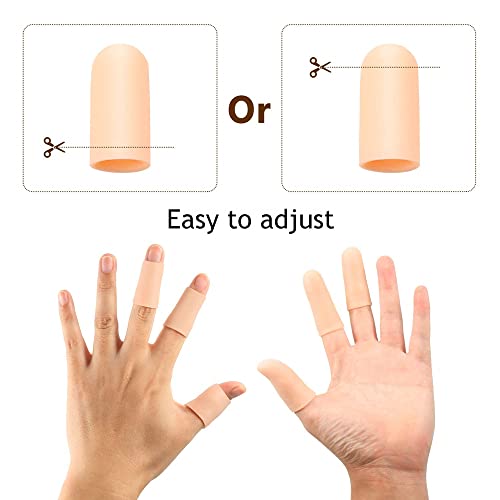 Anzailala 2 Pcs Gel Finger Support Protector Gloves, Gel Finger Cots/Covers - Different Sizes Silicone Fingertips For Hands Cracking, Eczema Skin,Finger Trigger, One Size - Image 5