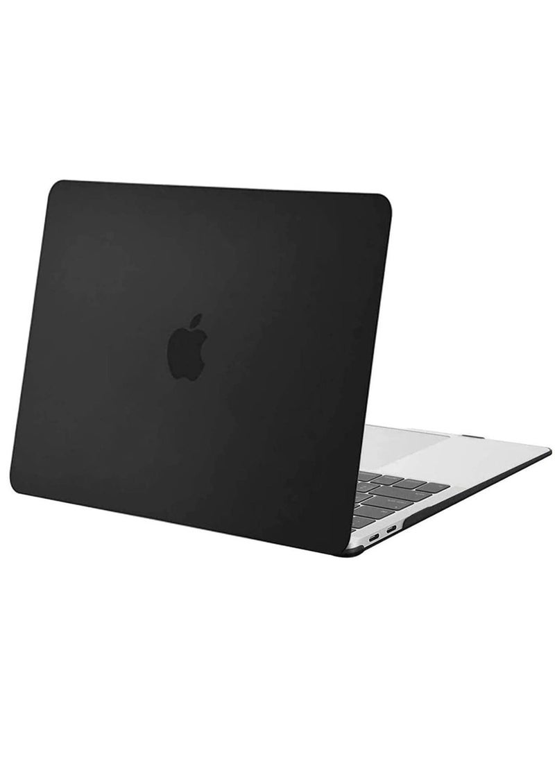 موسيسو جراب MacBook Air 13 بوصة 2022 2021 2020 2019 2018 إصدار A2337 M1 A2179 A1932 شاشة ريتينا مع معرف اللمس غطاء بلاستيكي صلب واقٍ أسود - Image 1