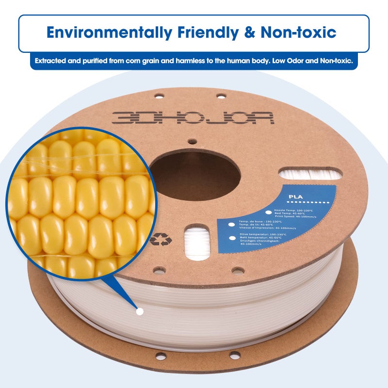3DHoJor PLA Filament 1.75mm 3D Printing Filament PLA Lite 1kg Cardboard Spool (2.2lbs), Fit Most FDM 3D Printer,Dimensional Accuracy +/- 0.03 mm,Vacuum Packaging-Natural - Image 5