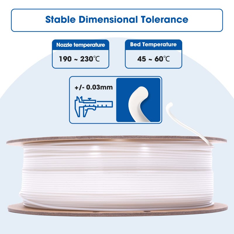 3DHoJor PLA Filament 1.75mm 3D Printing Filament PLA Lite 1kg Cardboard Spool (2.2lbs), Fit Most FDM 3D Printer,Dimensional Accuracy +/- 0.03 mm,Vacuum Packaging-Natural - Image 3