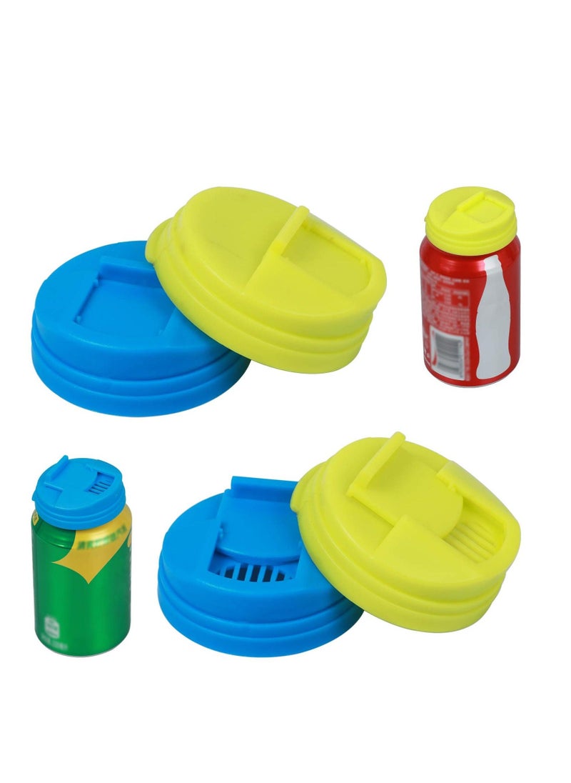SYOSI, 4 Pcs Soda Water Juice Can Covers, Tin Cans Leakproof Cap Press Type Cap for Carbonated Water Can  - Image 1