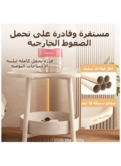 شو وو طاولة جانبية مقاس 40 × 50 سم لغرفة المعيشة، طاولة نهاية القهوة الفاخرة لغرفة المعيشة على الطراز الشمالي، طاولة نهائية مع مساحة تخزين مزدوجة الطبقات، مقاومة للماء والخدش، تحمل قوي  - Image 5