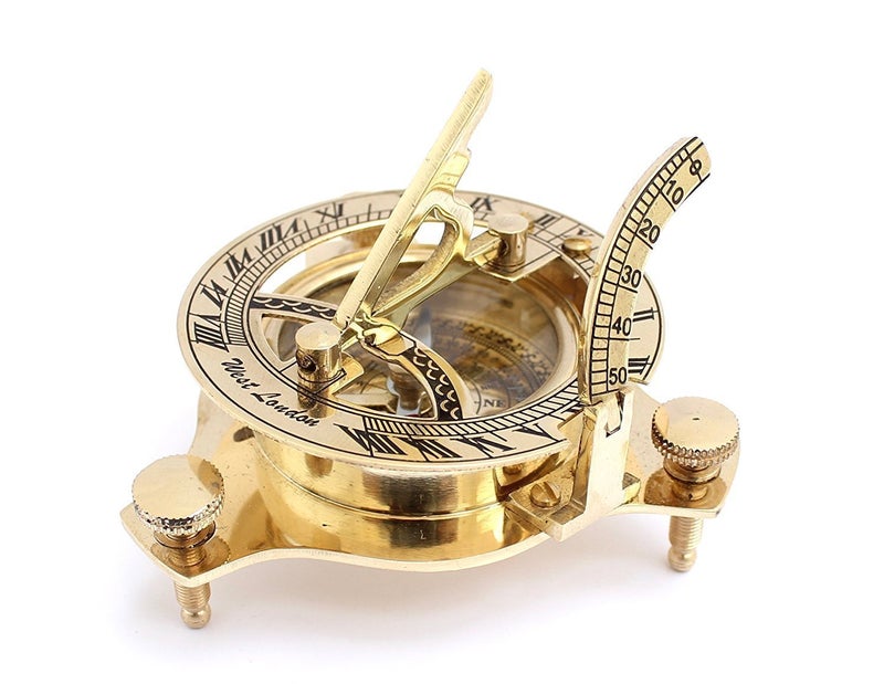 Mad Over Decor 5MoonSun5's Nautical West London Sundial Compass 4'' inches Premium Quality Handcrafted Brass Compass with Handcrafted Rosewood Anchor Inlaid CaseBox Maritime Decor Gifts Steampunk Collectibles - Image 3