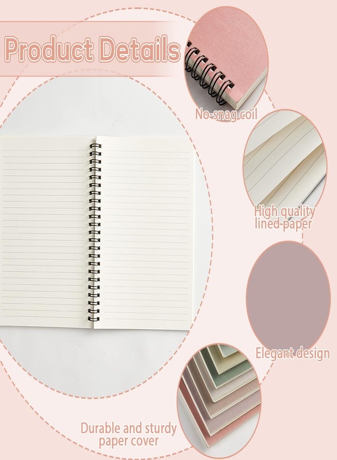gisgfim 8 Pack Spiral Notebook A5 8.3 x 5.7 Inch College Ruled Spiral Journal Notebook 100 Pages/50 Sheets School Professional Journaling Notebooks for Business Work School Office Supplies(Morandi Colors) - Image 3