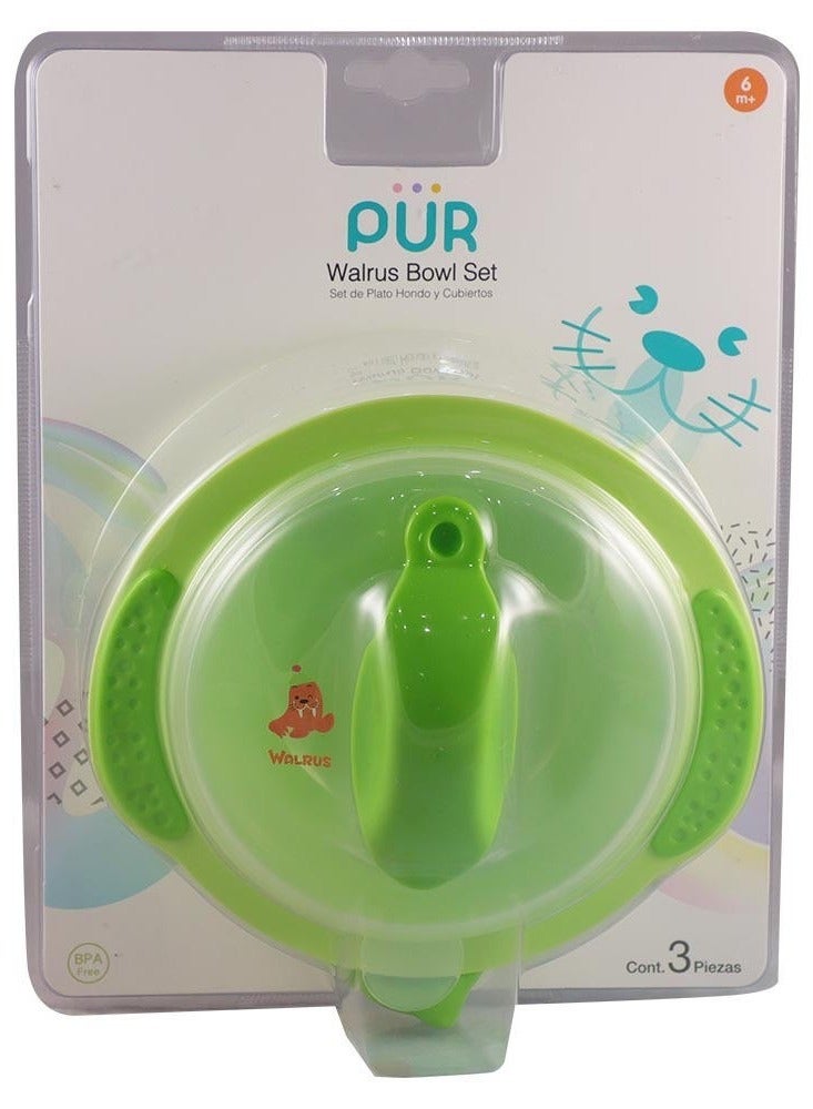 Pur Walrus Mealtime Set Green - Image 1