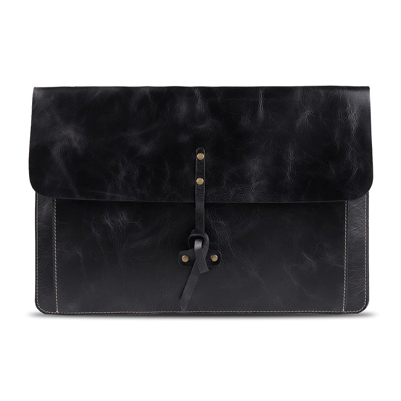Londo Real Grain Leather MacBook Pro and MacBook Air Case Front Pocket Flap Closure 14 Inch 13 Inch M4 M3 M2 M2 M1 Pro Max 133 Inch iPad Pro 129 Inch 2020 to 2024 Models - Image 2