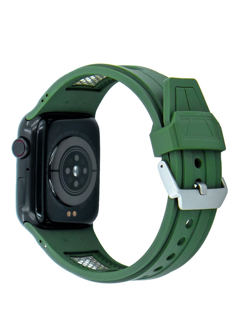 MOCOM 49mm Watch Straps Silicone Rubber For Apple Watch Mocom Dark Green - Image 2