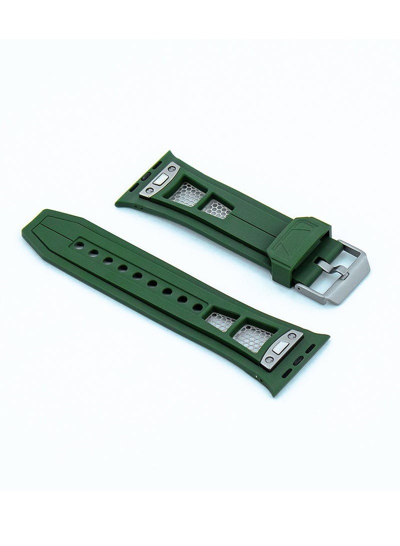 MOCOM 49mm Watch Straps Silicone Rubber For Apple Watch Mocom Dark Green - Image 3