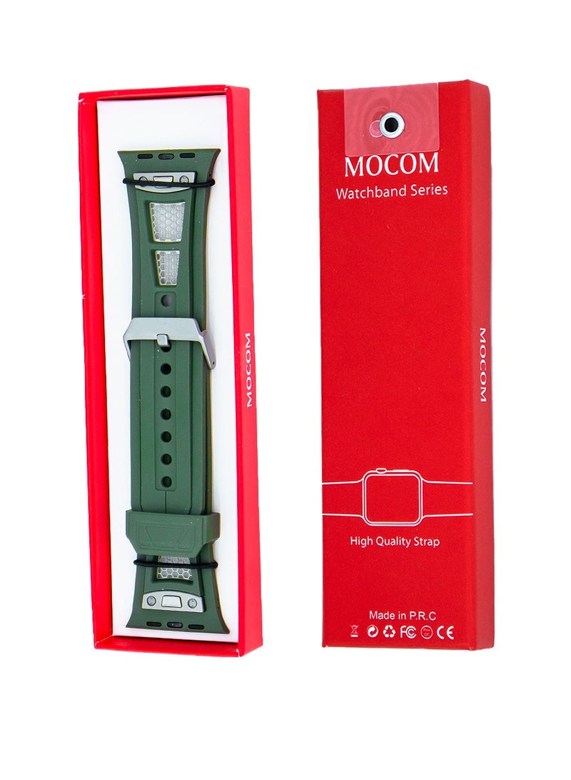 MOCOM 49mm Watch Straps Silicone Rubber For Apple Watch Mocom Dark Green - Image 4