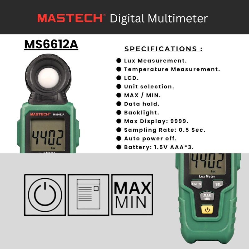 MASTECH MS6612A Digital Light Meter - Image 4